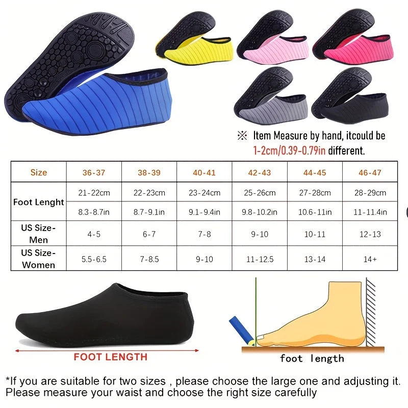 1 Pair Water Shoes Women Barefoot Socks Anti-Slip Quick-Dry Men Beach Swim Water Sports Shoes