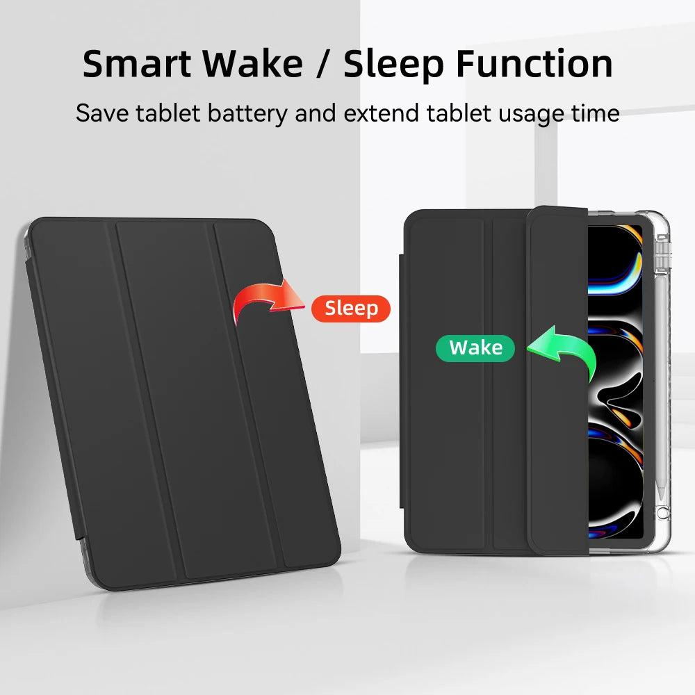 For 2024 iPad Air 6 Case iPad Air 5  6 11 iPad Pro 11 12.9 13 10 Gen 10.2 9th 8th 7th 9.7 6th 5th Mini 7 6 Case With Pen Holder