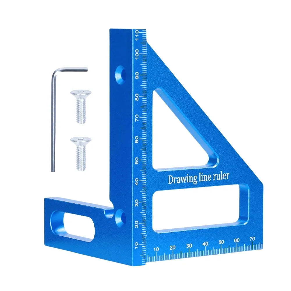 45°90° Aluminum Multi-Angle Measuring Ruler Square Protractor for Woodworking Miter Triangle-Ruler Utility Tracing Meter Tool
