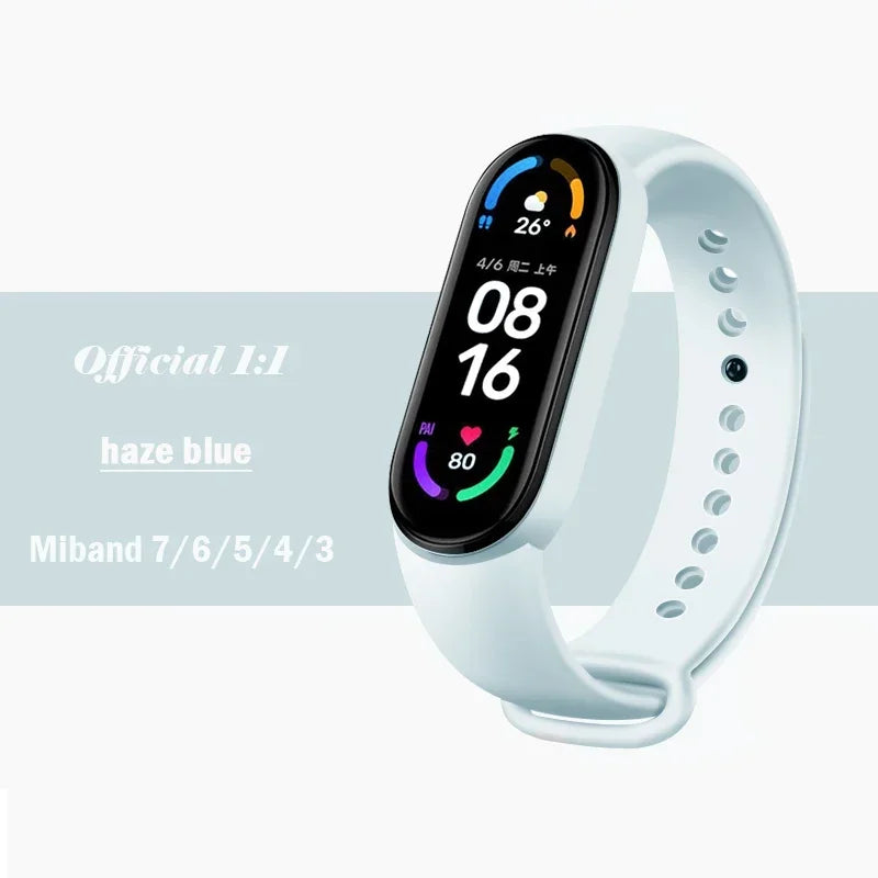 official Silicone Strap For Xiaomi Mi Band 4 5 6 7 Bracelet Sport Watch Wristband Miband4 miband7 Correa Mi band 3 4 5 6 7 Band