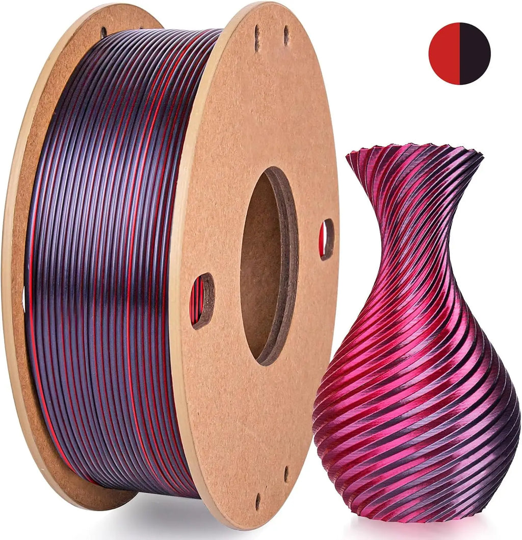 Multicolor 3D Printer Filament,Dual/Tri Color 1.75mm PLA Silk Shiny Printing Filament,250g(0.55lbs) Fit Most FDM 3D Printer