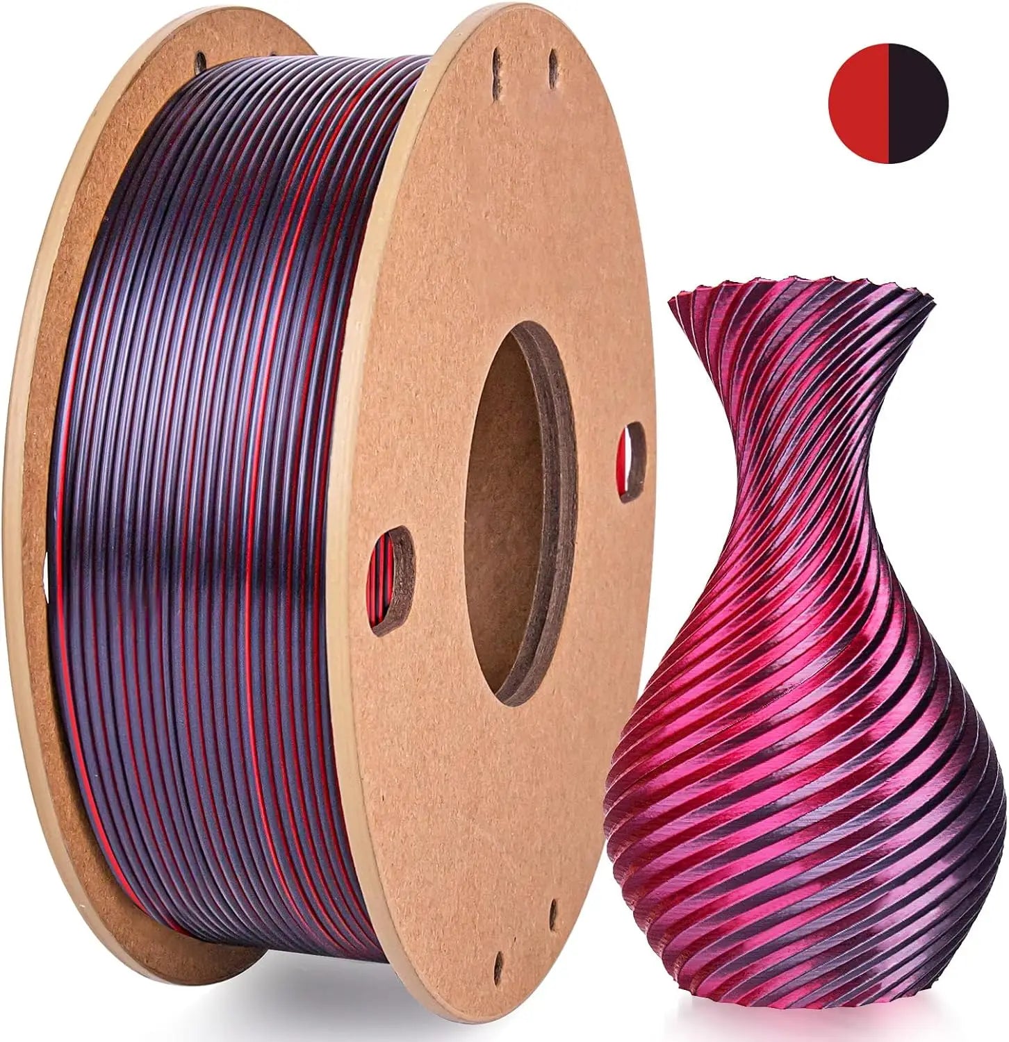 Multicolor 3D Printer Filament,Dual/Tri Color 1.75mm PLA Silk Shiny Printing Filament,250g(0.55lbs) Fit Most FDM 3D Printer