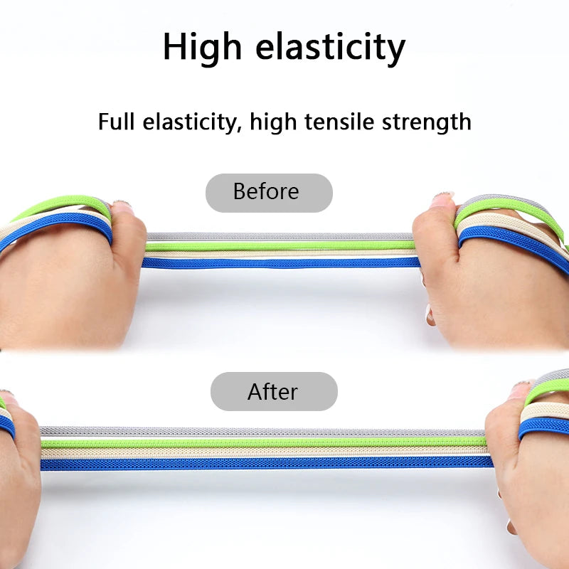 No Tie Shoe Laces Flat Elastic Shoelaces for Sneakers Tieless Shoelace Expand Shoestrings One Size Fits All Adult and Kids Shoes