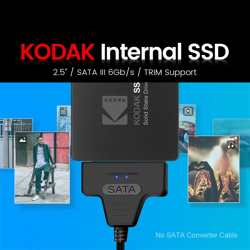 Original KODAK SATA3 SSD 1TB Internal Solid State Drive 128GB 256GB 512GB 2.5 Inch SATA III High Speed Hard Disk for Desktop