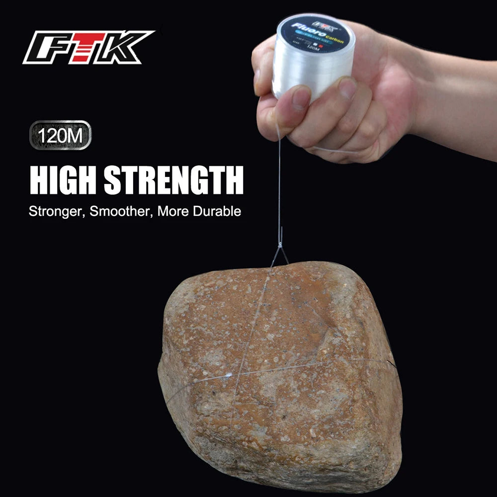 Nylon fishing Line 120m 0.14mm-0.6mm 4.13lb-45lb fluorocarbon coating treatment process carbon surface Fishing Accessories