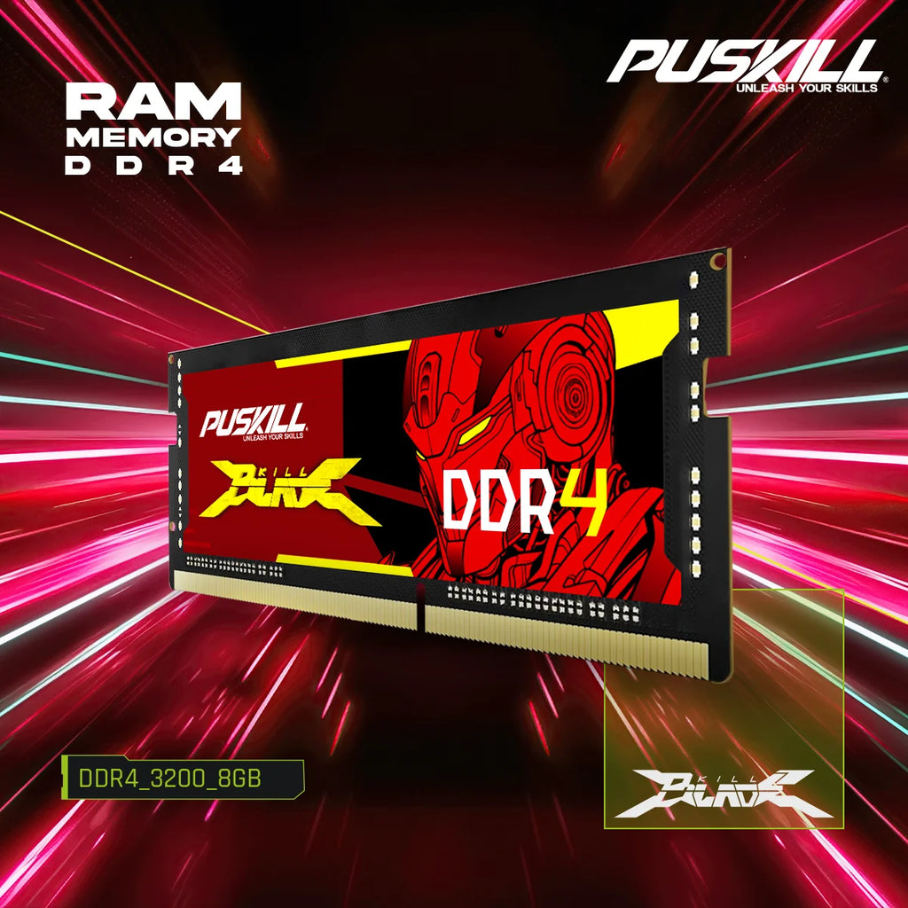 PUSKILL Memoria Ram Notebook DDR4 DDR3L 16GB 8GB 4GB 32GB 3200 2666 2400 1600 1333 Sodimm Laptop Memory