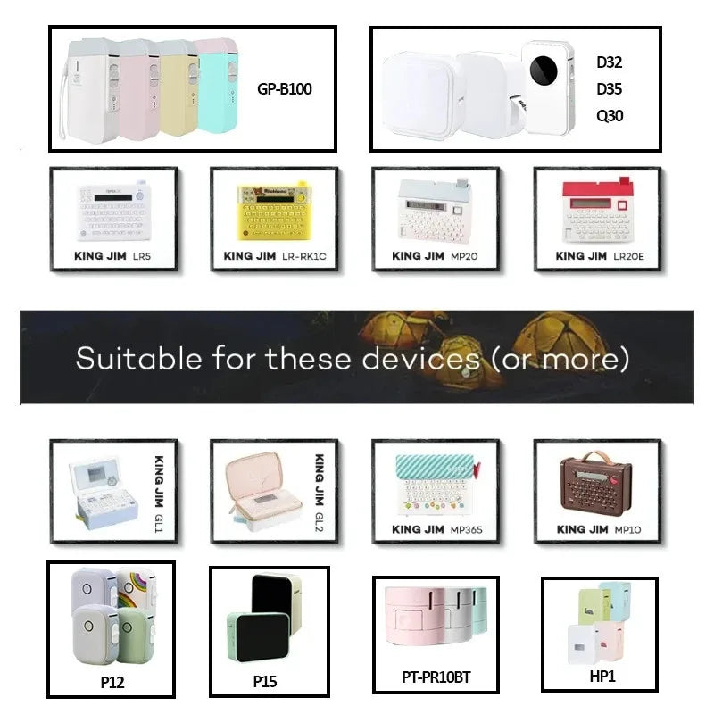 1Roll P12 P15 Thermal Label Sticker 12mm*40mm tape Compatible Phomemo D30 Q30 Marklife P11 P50 L12 DELI Q2 Labeller