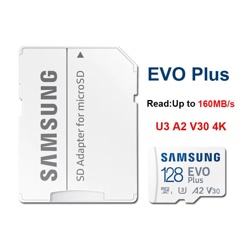 Samsung EVO Plus/PRO Plus/PRO Ultimate mcroSD Card 512G 256GB 128GB 64GB SDXC Class 10 U1 High-Speed TF Card U3 for 4K UHD video