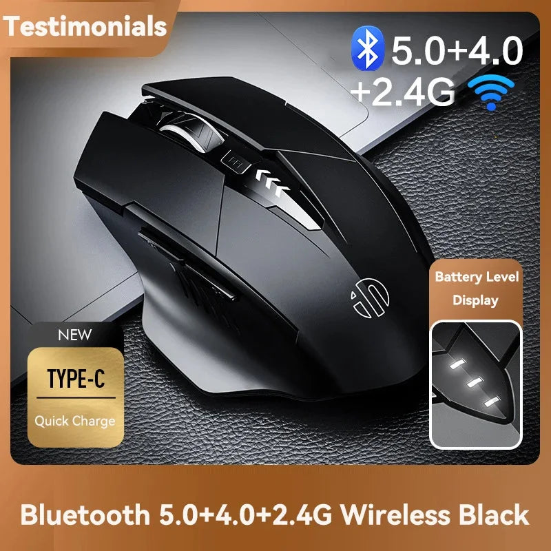Bluetooth Compatible Mouse Rechargeable 2.4G INPHIC Wireless Mouse Office Mute Support PC Laptop Tablet Smartphone Universal