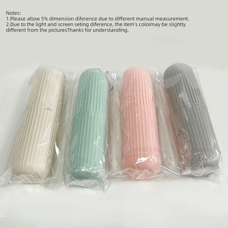 Portable Toothbrush Holder with Toothpaste Storage – Travel Bathroom Cup Case Organizer for Toiletries On-the-Go