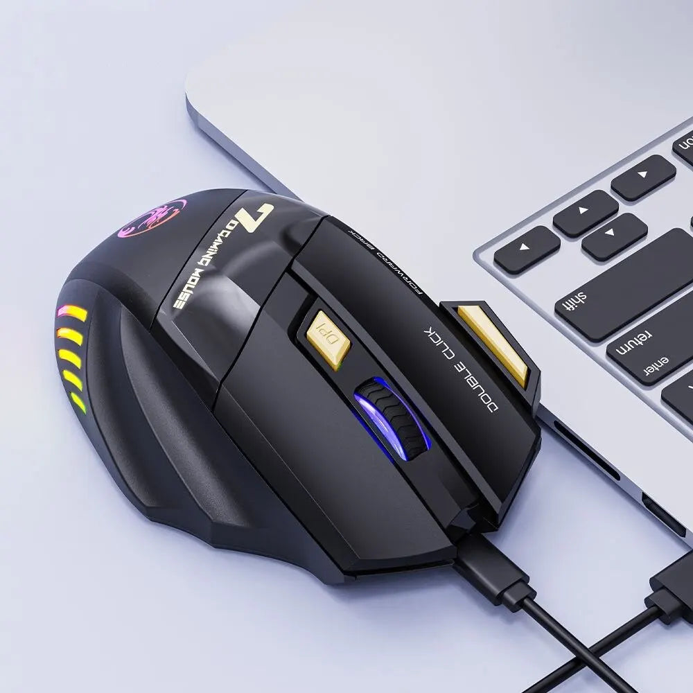 IMICE GW-X7 Wireless Gaming Mouse, 3200DPI, Bluetooth/2.4G, 7 Buttons, Rechargeable, RGB LED