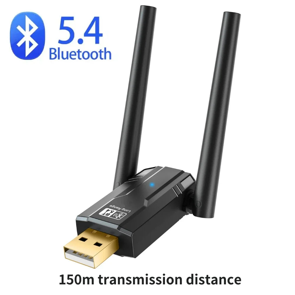 150m USB Bluetooth 5.4 Adapter 5.3 Dongle for PC Wireless Mouse Keyboard Music Audio Receiver Transmitter Bluetooth