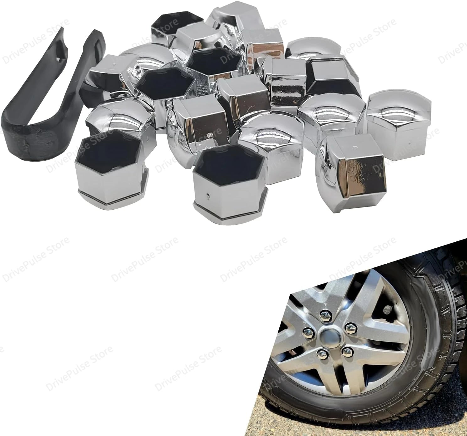20PCS Universal Wheel Nut Covers 17/19/21mm - ust-proof wheel bolt caps for Car, SUV, Truck | Exterior Protection & Decoration