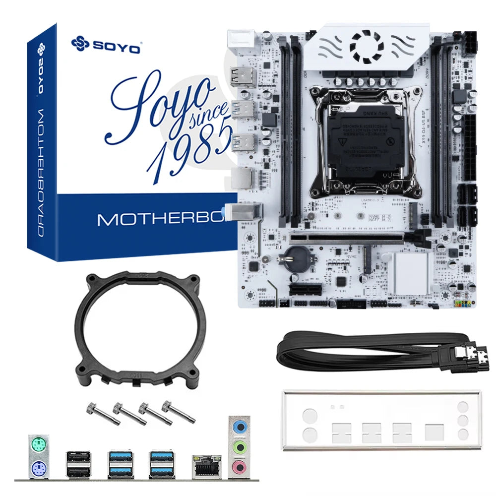 SOYO X99 Gaming Motherboard Kit C612 Chip with E5 2650 V3 CPU & DDR4 16G*1 2133MHz Memory NVME PCIE3.0 SATA3.0 TPM2.0 Interface