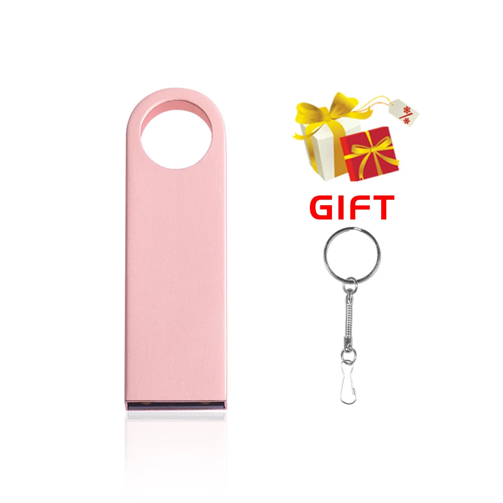 Metal USB Flash Drive Pendrive 8GB 16GB 32GB 64GB High Speed Memory Stick U Disk 128GB waterproof Key Ring Gift metal stick key