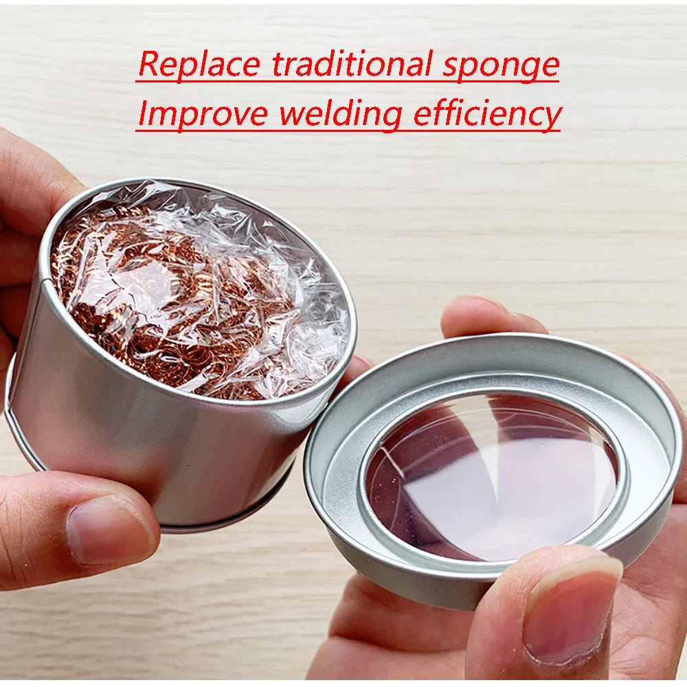 Soldering Iron Cleaning Ball Cleaning Nozzle Tip Desoldering Soldering Solder Iron Tip Copper Wire Cleaner Ball Metal Dross Box
