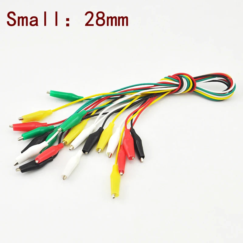 10PCS Alligator Clips Electrical DIY Test Leads Alligator Double-ended Crocodile Clips Roach Clip Test Jumper Wire 46CM