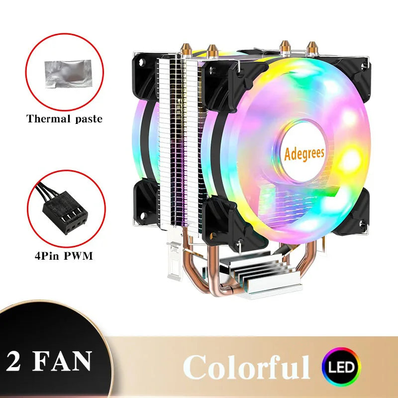 CPU Air Cooler X79 X99 3Pin/4Pin PWM Processor Cooling Fan For Intel LGA 1366 1151 1155 1200 1700 2011 AMD AM3 AM4 AM5