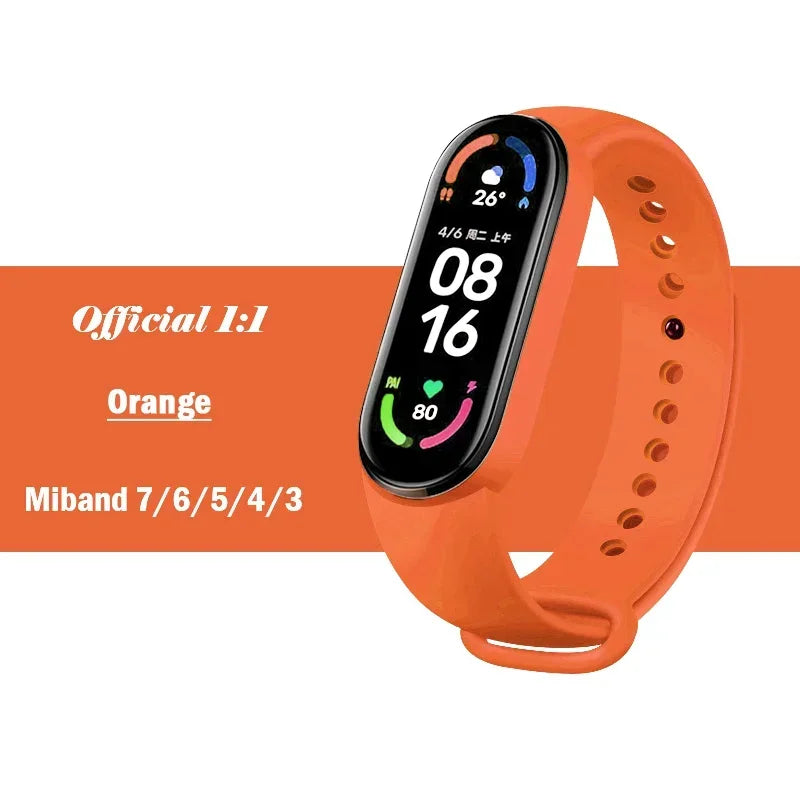 official Silicone Strap For Xiaomi Mi Band 4 5 6 7 Bracelet Sport Watch Wristband Miband4 miband7 Correa Mi band 3 4 5 6 7 Band