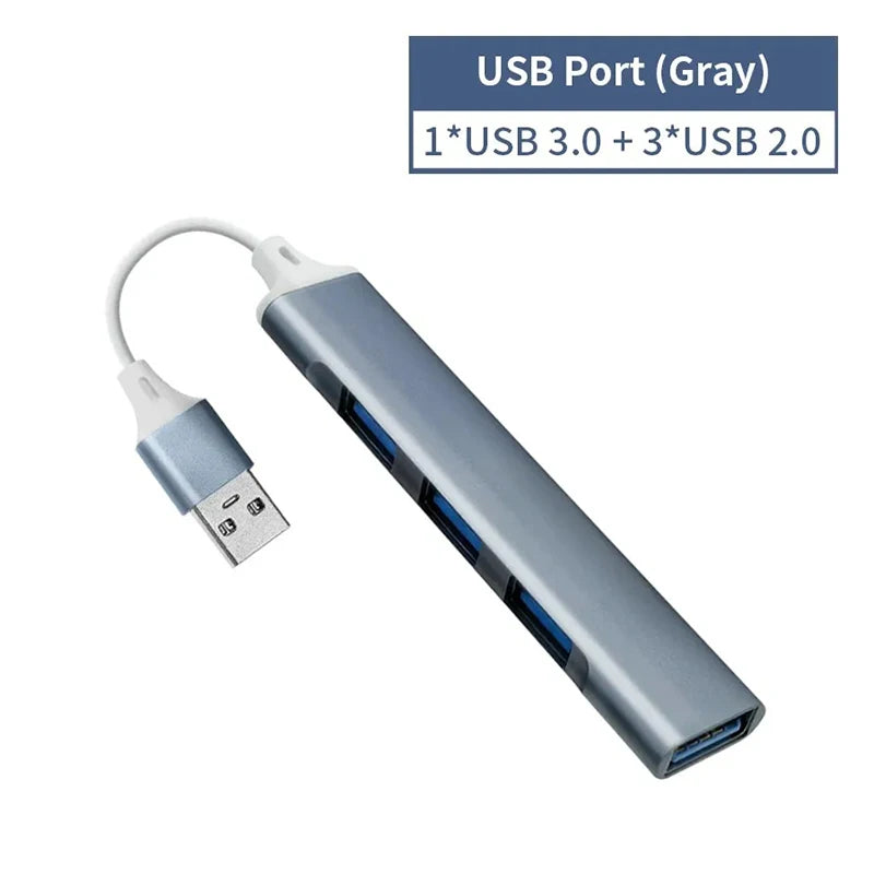 4 Port USB 3.0 Hub USB C Hub High Speed Type C Splitter 5Gbps For PC Computer Accessories Multiport HUB 4 USB 3.0 2.0 Ports
