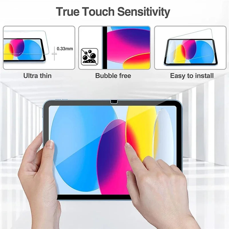 2PCS Glass Screen Protector Tablet Case  IPad 10th Generation 11th 10.9 Inch 2025 iPad A16 A3354 A3355 A2696 A2757  Gen Cover