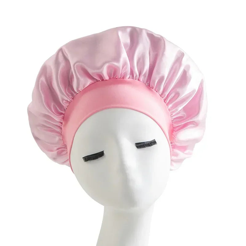 Satin Wide-brimmed Nightcap Styling Silk Headband for Sleeping Nightcap with Elasticated Floppy Band Cap Hair Shower Cap