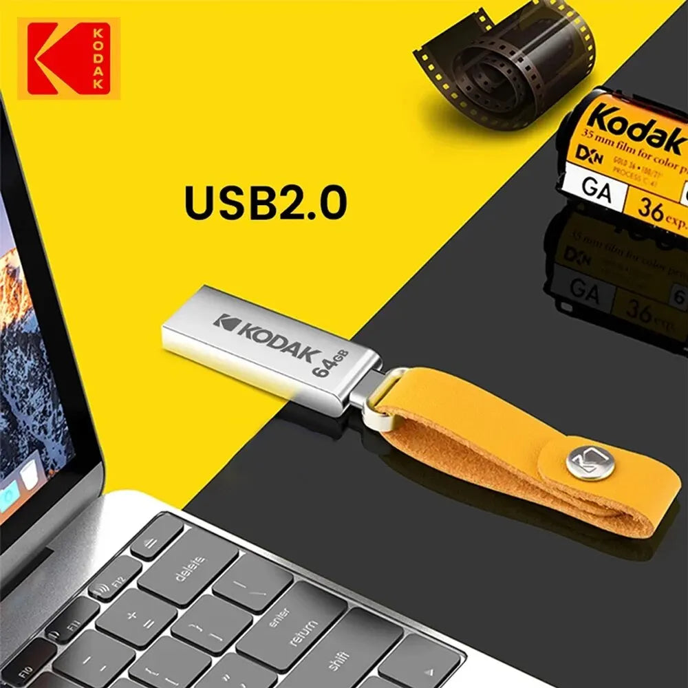 KODAK K122 USB 2.0 Pen Drive 32GB 64GB 128GB Metal USB Flash Drive Memory Pendrive