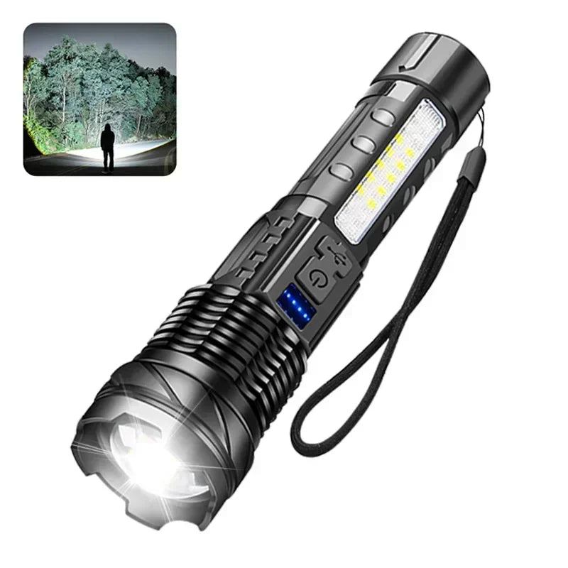 1600000 LM Super Bright Flashlight USB Rechargeable LED Long Range Tactical Torch Outdoor Waterproof Camping Fishing Lantern