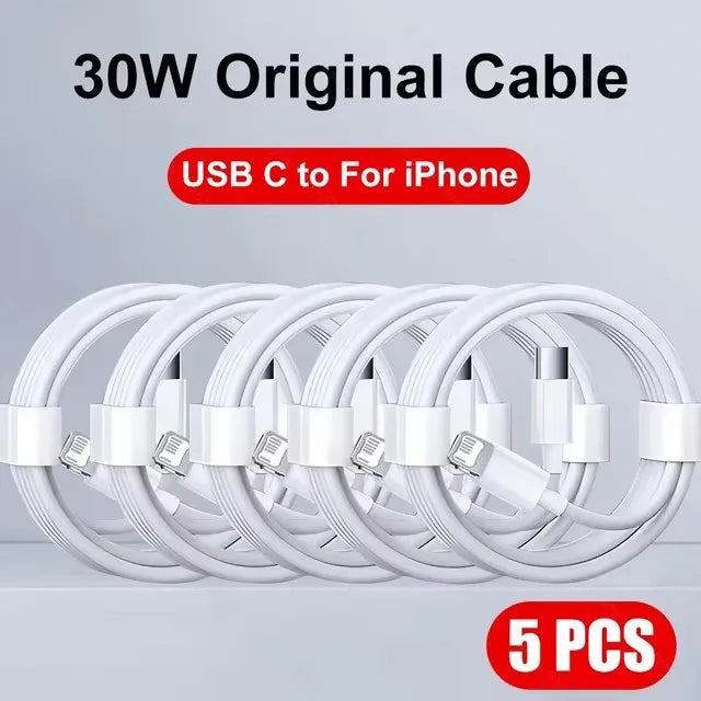 5-1pcs 30W Fast Charging Cable For Apple iPhone 13 12 11 14 Pro Max Mini USB C Cable For X XR XS MAX 7 8 14 Plus 6 Accessories