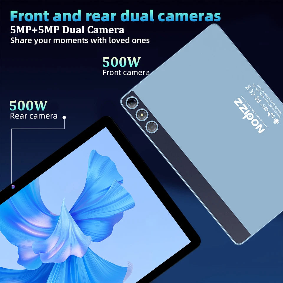 Npad15 Tablet 10.1'' FHD 12GB RAM+512GB ROM MTK6735 Core 1280*800 Display Android 14 5G WIFI 7000mAh Dual Camera Type-C Tablets