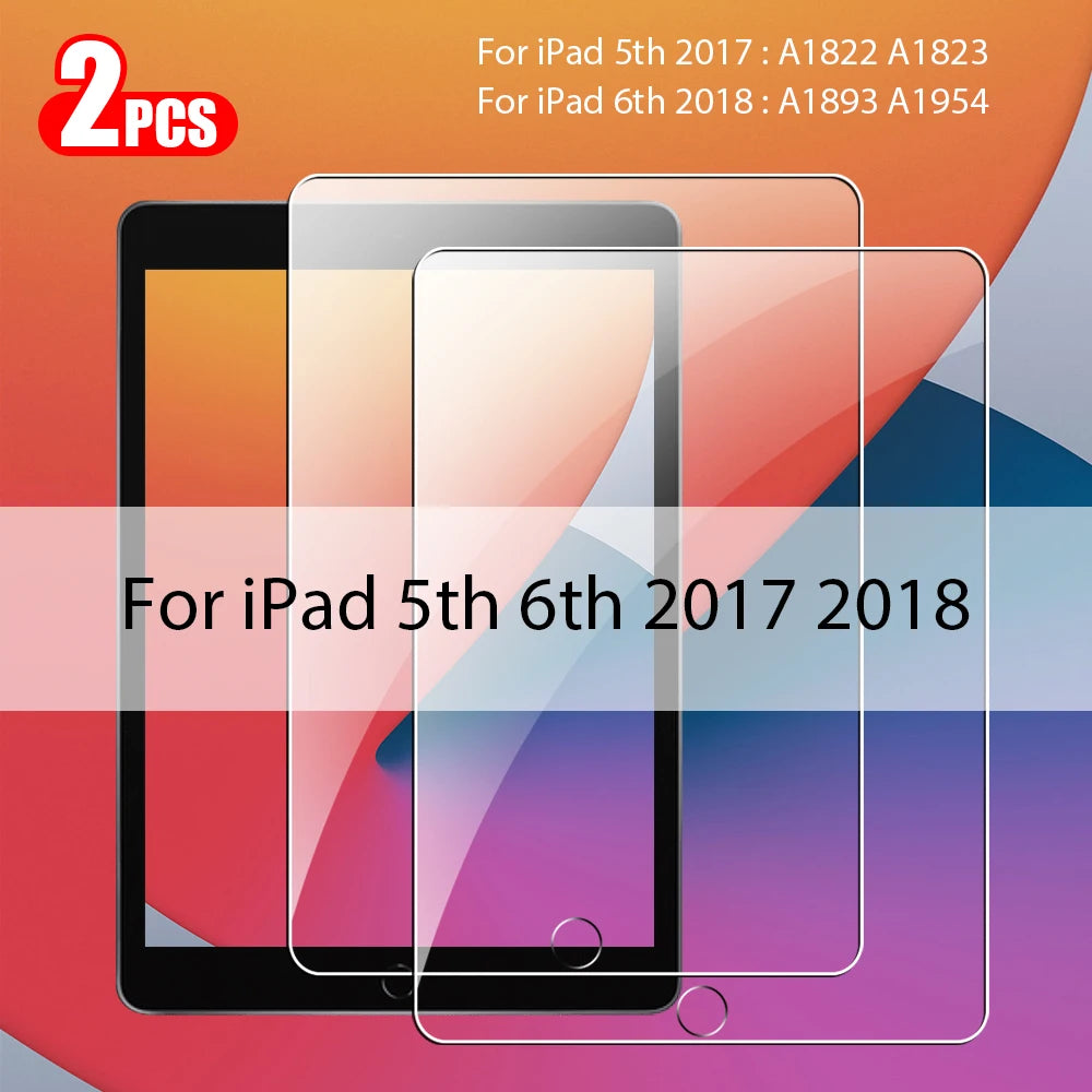 2Pcs Tempered Glass Screen Protector For Ipad Pro 13 12.9 M4 Air 11 M3 M2 5 4 Mini 6 7 9 9th 10 10th Generation A16 Accessories