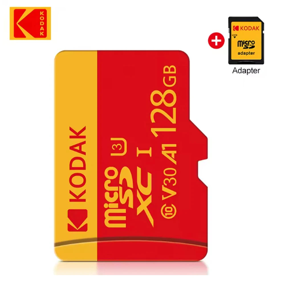 KODAK Micro SD Card Class10 U3 Memory Card MicroSD 64GB 128GB 256GB SD/TF Flash Card on For Smartphone Tablet Camera