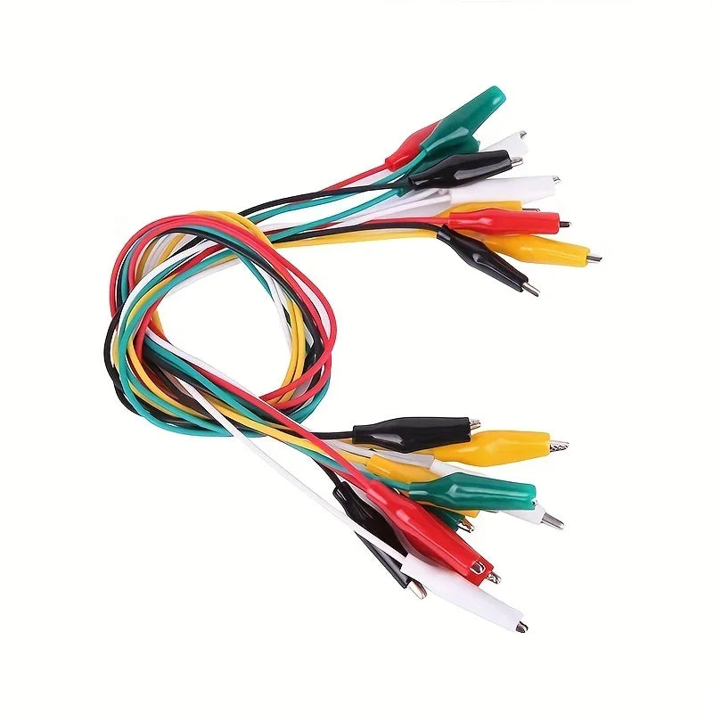 10PCS Alligator Clips Electrical DIY Test Leads Alligator Double-ended Crocodile Clips Roach Clip Test Jumper Wire 46CM