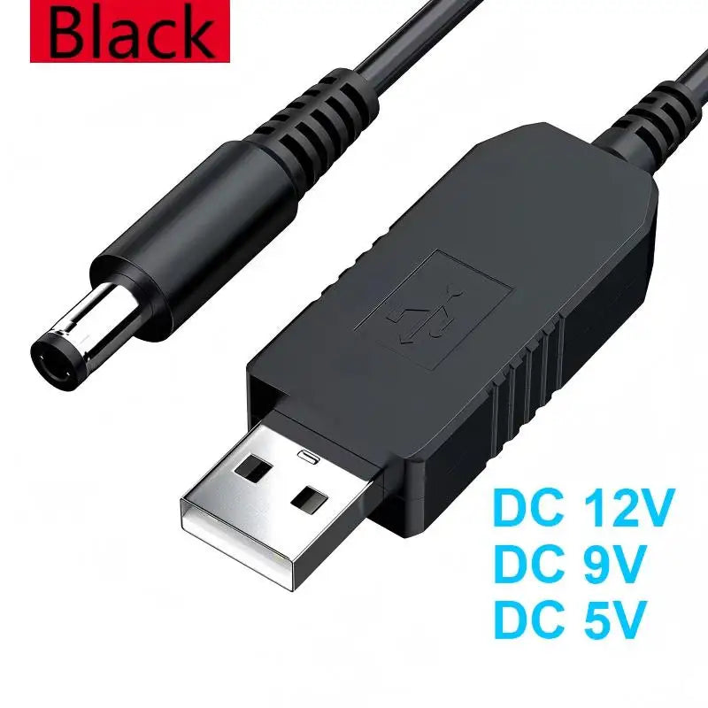 5.5*2.1mm WiFi to Power Bank Cable Connector DC 5V to 12V etc USB Cable Boost Converter Boost Cable