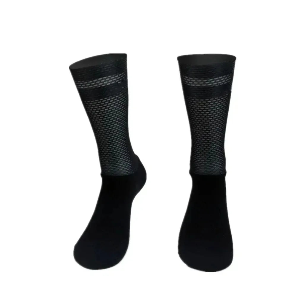 2025 Aero Socks Anti Slip Silicone Cycling Socks Men Bicycle Sport Running Bike Socks Calcetines Ciclismo