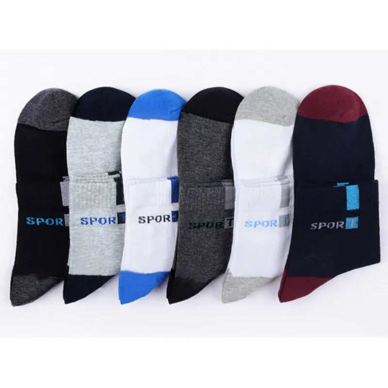 5Pairs/Lot Men's Socks Mid-tube Socks Absorb Sweat Running Professional Sports Socks Breathable Outdoor Basketball Riding Socks