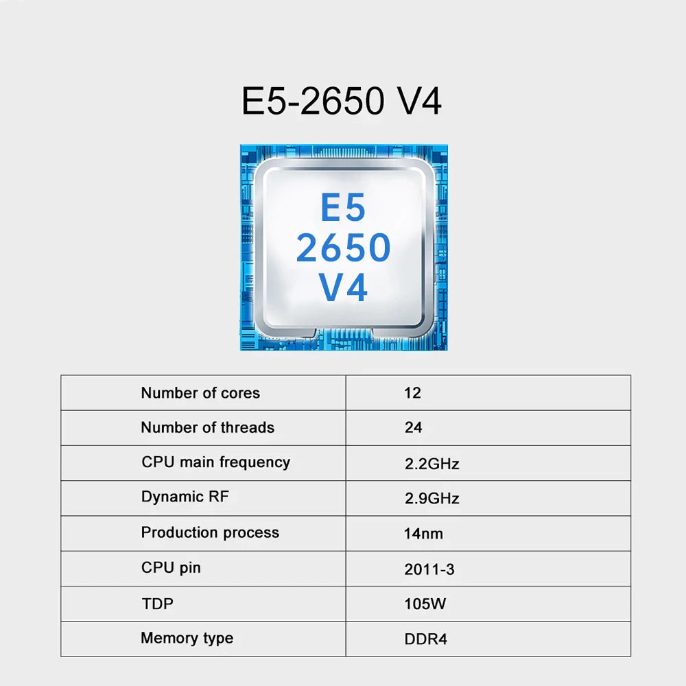 MOUGOL X99 Gaming Motherboard with 2650 V4 CPU Dual Channel DDR4 Memory PCIEx16 LGA2011-3 Support M.2 NVME for Desktop Computer