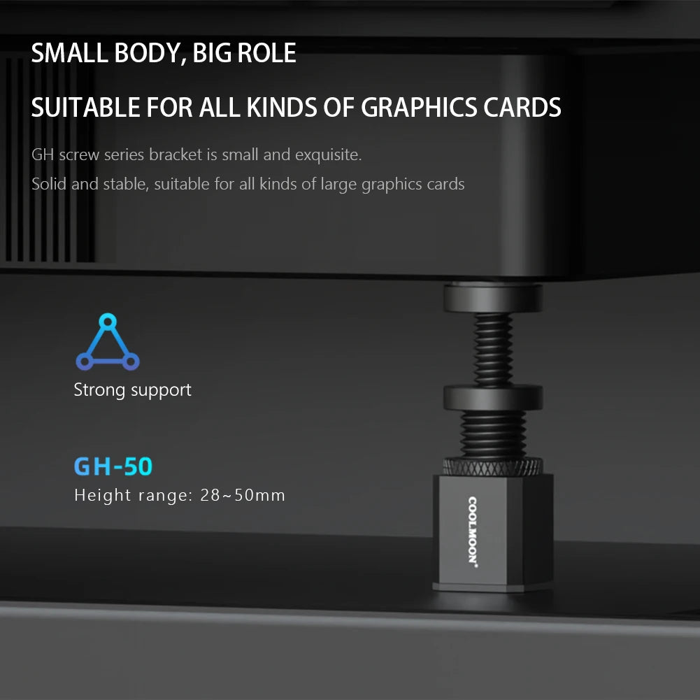 COOLMOON 50-120mm Graphics Card Holder Video card holder Vertical bracket Aluminum Alloy Card GPU Holder Support Desktop PC Case