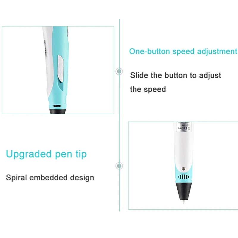 3D Pen LED Screen DIY 3D Printing Pen PLA Filament 3D Printer Pen Drawing Stift Creative Toy Gift For Kids Design Drawing