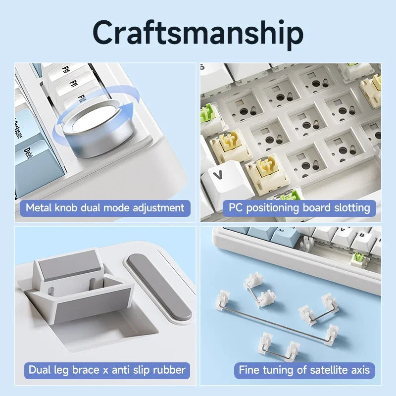 AULA F75 wireless Mechanical Keyboard,Gamer keyboard Customized Hot-Swap 75% Layout,OEM Profile Gasket Structure,Reaper Axis