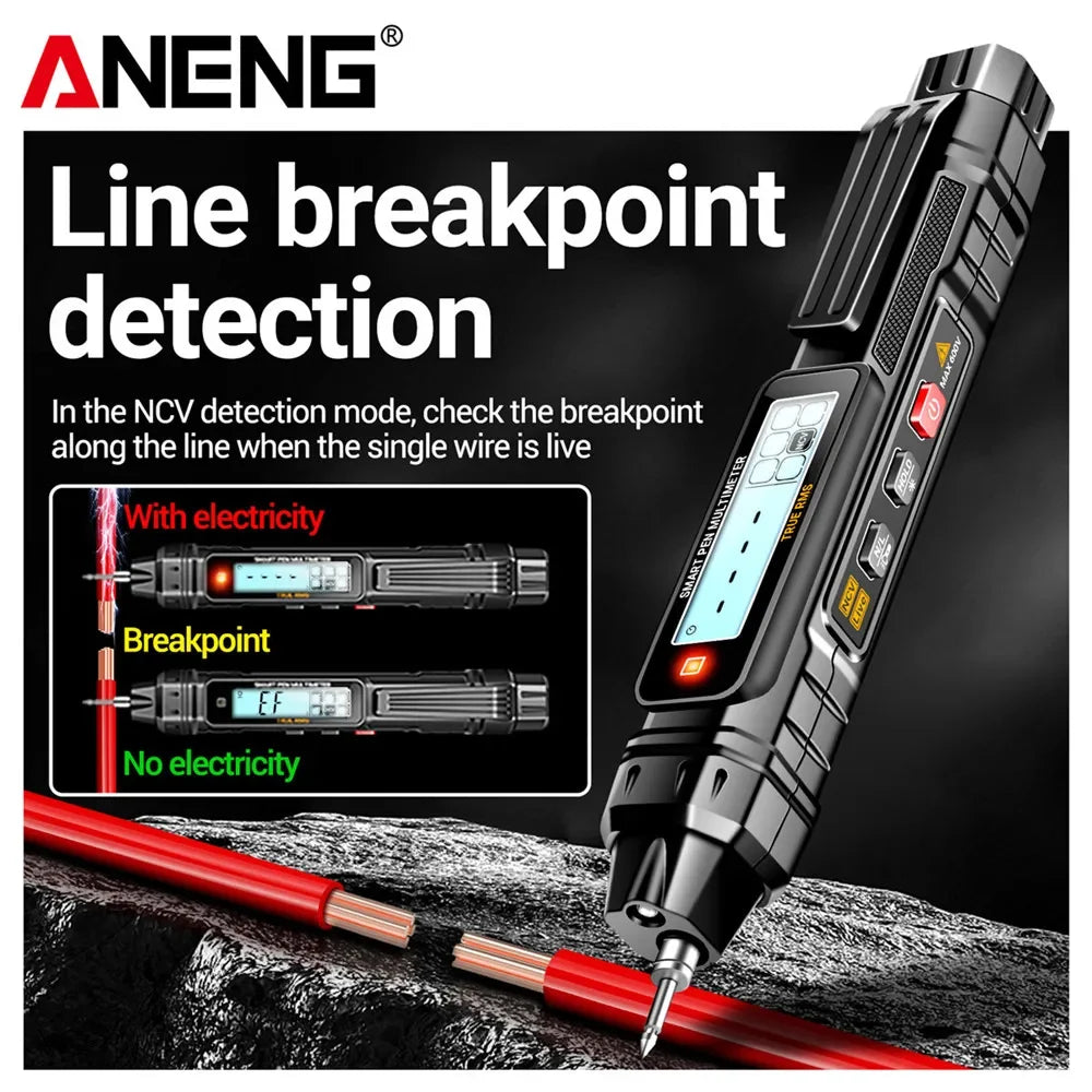 Pocket Digital Multimeter Pen ANENG A3005 Pen Type Teste 4000 Count AC/DC Voltage Phase Sequence Ohm Hz Temp NCV Diode test Tool