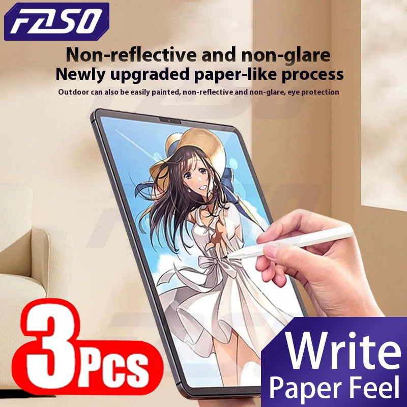 FASO 3Pcs Paper Feel Like Screen Protector For ipad Air 11 Pro 13 2024 10th 9th Generation 8 7 6 Air 5 4 Pro 11 12.9 10.5