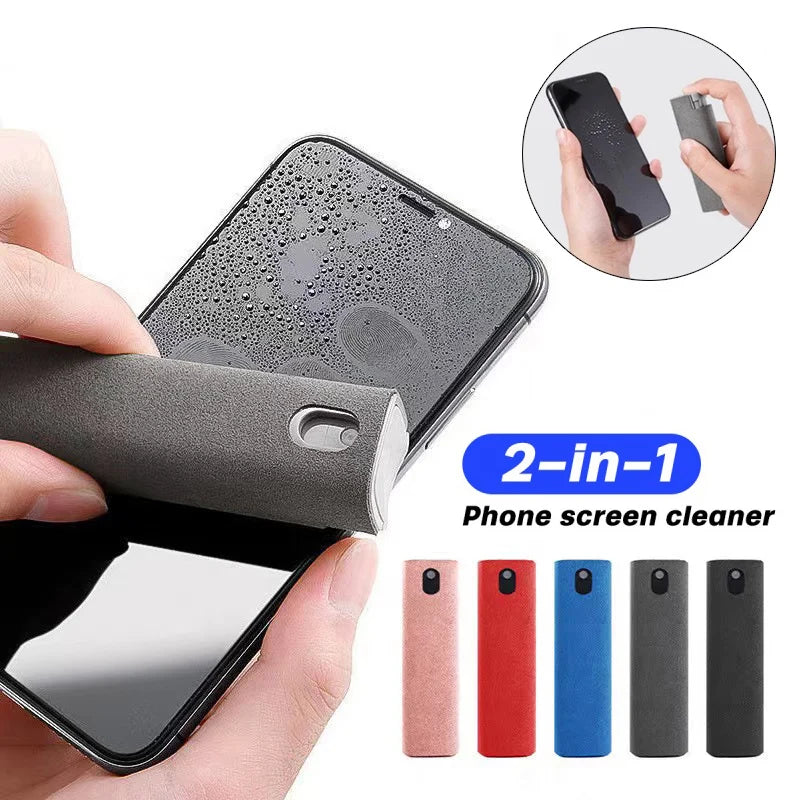 2 in 1 Microfiber Screen Cleaner Spray Bottle Mobile Phone Tablet Computer Microfiber Cloth Cleaning Wipes For iPhone Samsung Mi