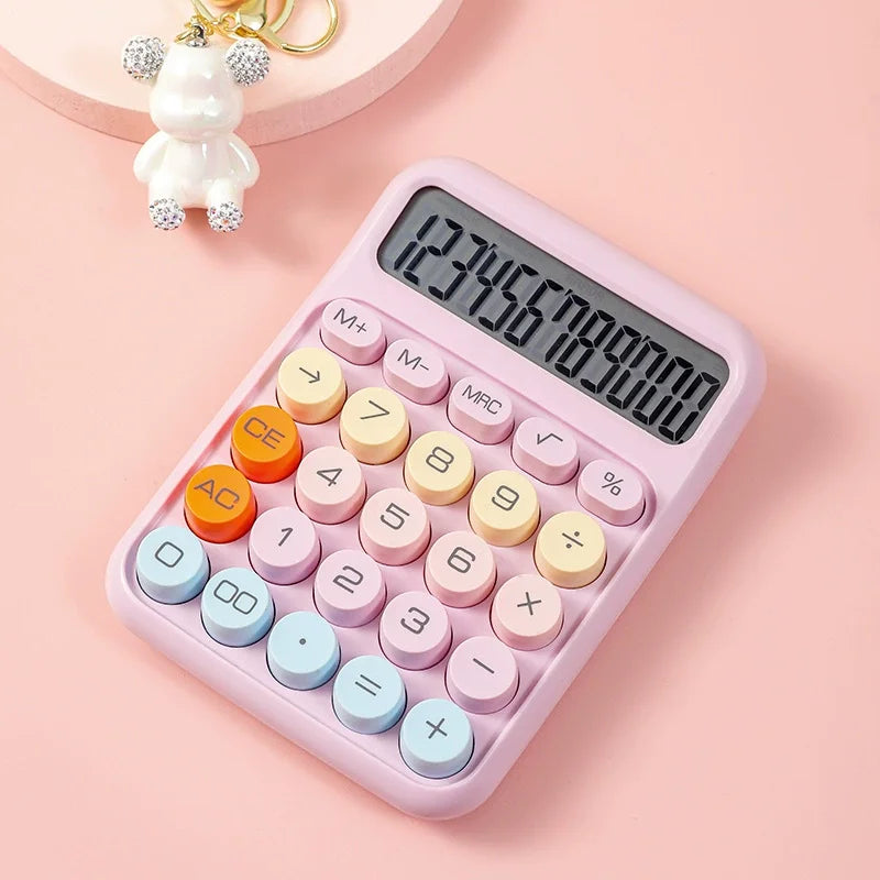1pc candy color calculator, with large LCD screen, calculator button, calculator office or school, flexible keyboard calculator