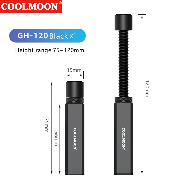 COOLMOON 50-120mm Graphics Card Holder Video card holder Vertical bracket Aluminum Alloy Card GPU Holder Support Desktop PC Case