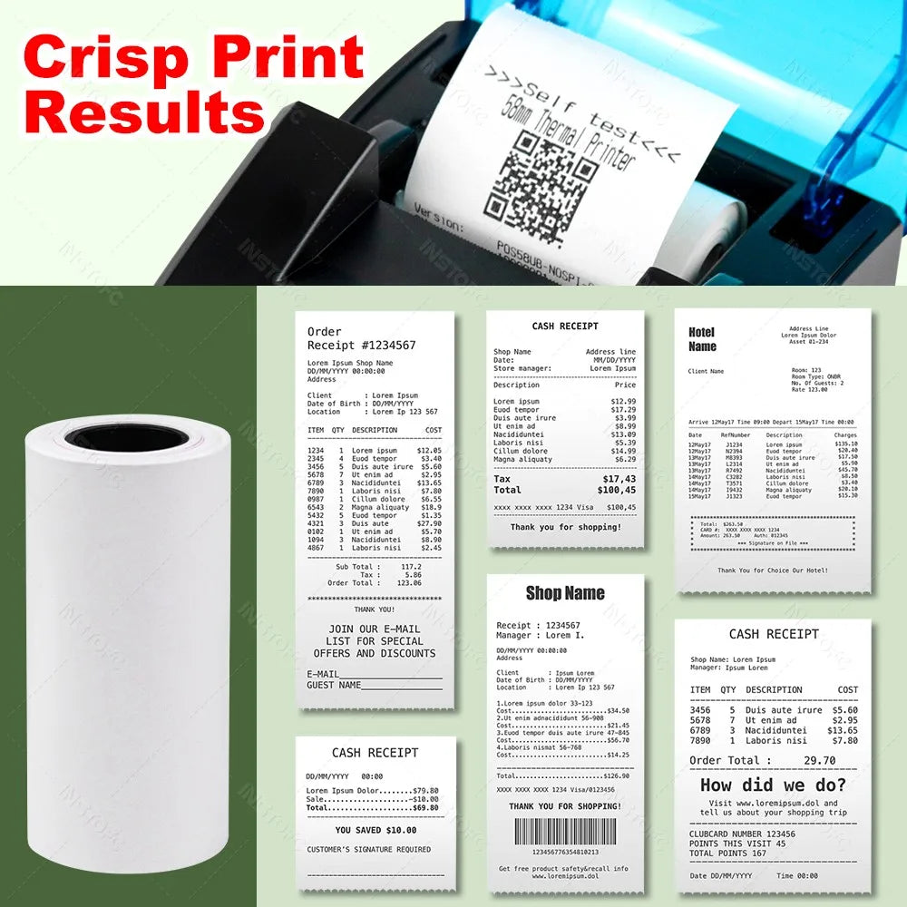 12 Rolls Kids Instant Camera Refill Print Paper 5Rolls Coreless Thermal Print For 57mm Portable Mobile Receipt Photo Printer