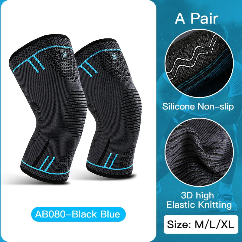 1 Pc Compression Knee Support Sleeve Elastic Knee Pads Brace Springs Gym Sports Protector Basketball Hiking leg guards