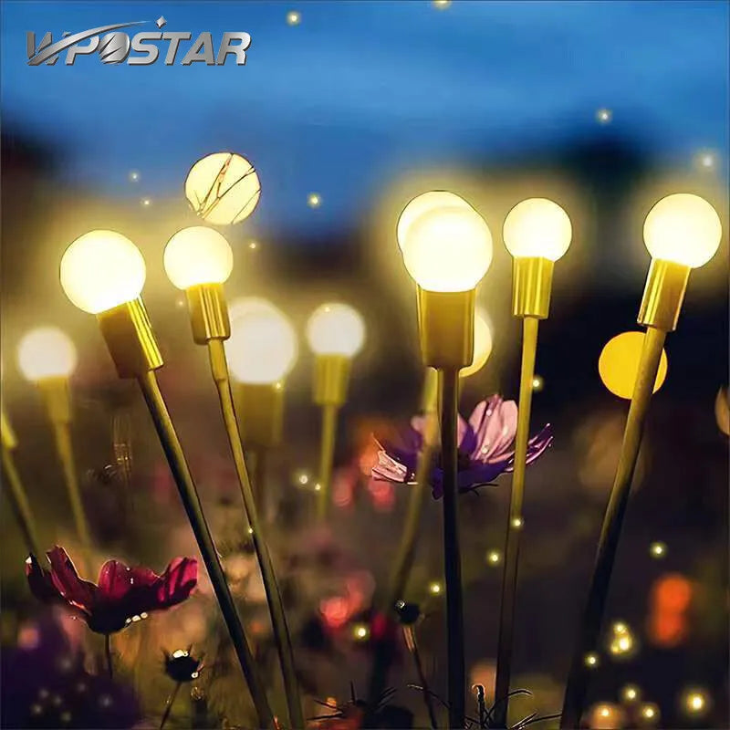 Solar LED Lights Garden Firework Warm Lights Outdoor 6/8 LEDs Waterproof Firefly Lawn Lamps Patio Pathway Decoration