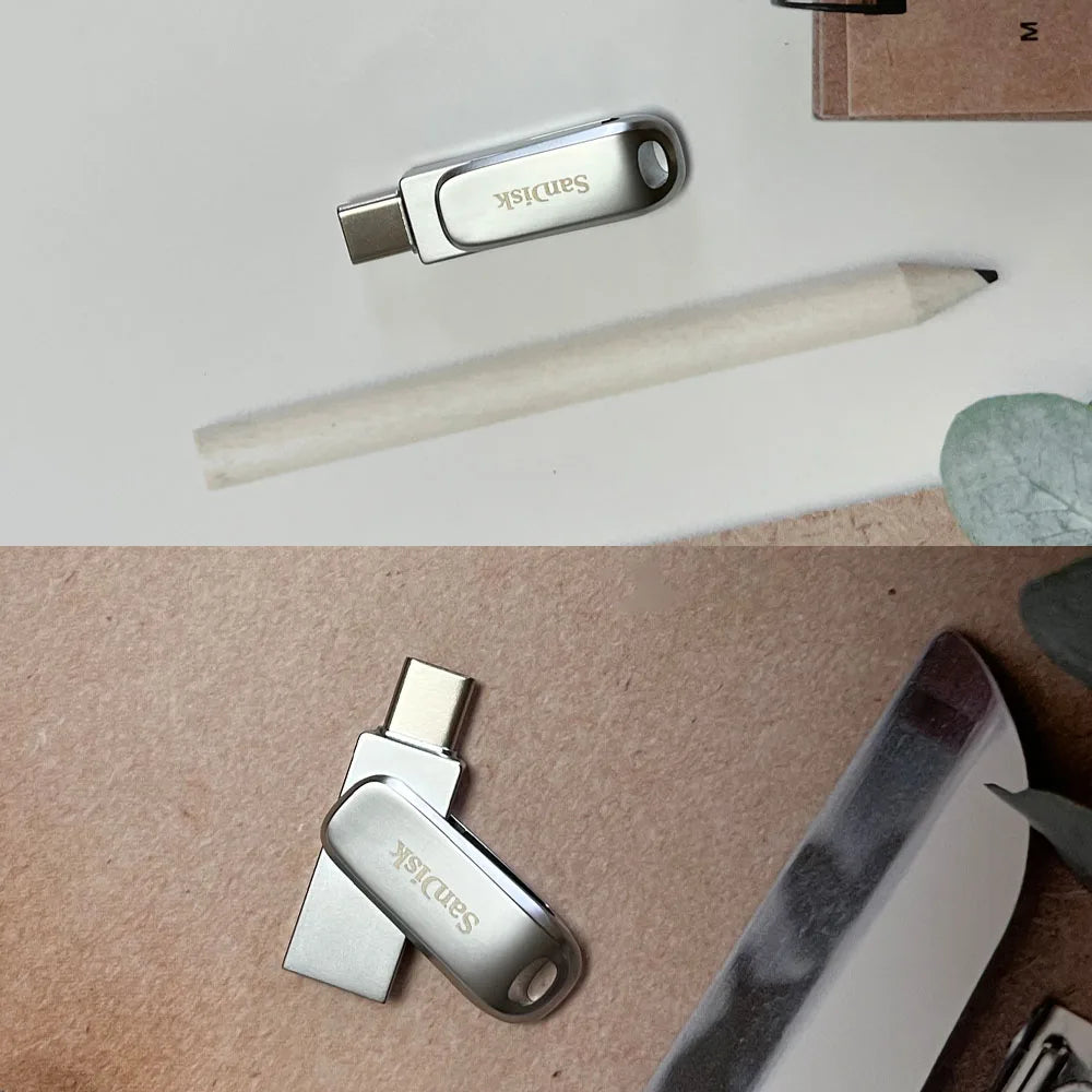 SanDisk Ultra Dual Drive Luxe USB Type C Flash Drive 512GB 256GB 128GB 64GB Metal USB 3.2 Gen 1 USB Type A OTG Flash Drive
