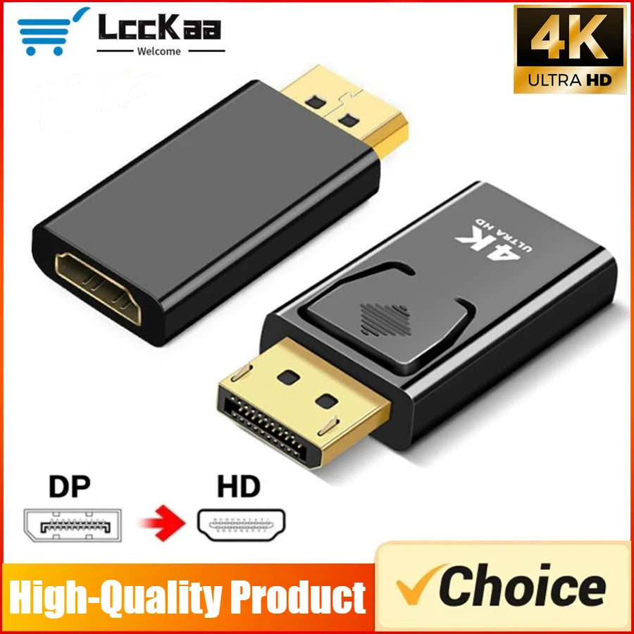 4K DP DisplayPort to HDMI-compatible Adapter Converter Display Port DP to HDMI-compatible HDTV Adapter Video Audio Laptop PC